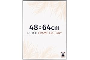 Dutch Frame Factory - Cornice 48x64 cm - Argento Lucente - Cornice per foto in Plastica con vetro plastico Antiriflesso - Cornice portafoto 48x64 cm - Easy