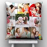 GiftsOnn 9 Photos Personalized Black Color Cushion/Pillow(12 * 12pillow80, Black)