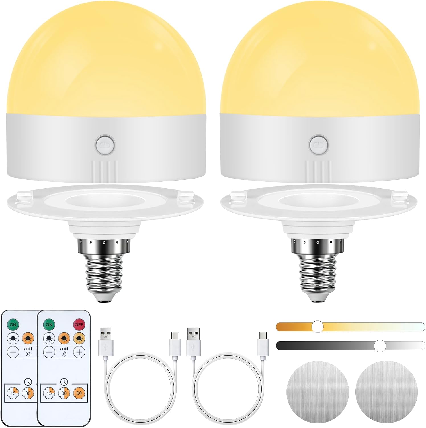 Technische Daten & Spezifikationen : Bonsery E14 LED Akku Glühbirne 2er Set mit Fe