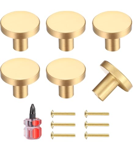 Gedotec H10183 Furniture Handle, Brushed Brass Cupboard Knob, Vintage - View #9