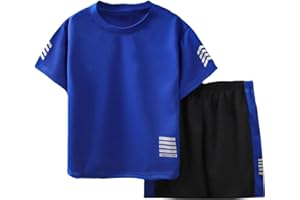 Zerfoogh Jungen Sportbekleidung Set - Sommer Kinderkleidung mit Atmungsaktivem T-Shirt & Shorts für Jungen 3-10 Jahre