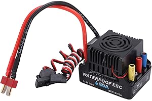 RITOEASYSPORTS ESC sans Balais 80A 6V 5A SBEC, Contrôleur de Vitesse électronique pour Voitures RC 1/8, Performance Haute Puissance, pour Sport Automobile, Course, Drift, et Rallye