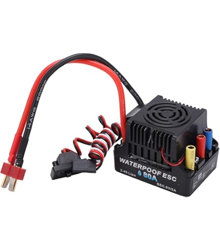 Borstelloze Brushless ESC, 60A waterdichte snelheidsregelaar voor RC automodellen, hoogwaardig en duurzaam voor SCX10 en meer 1/10 scale