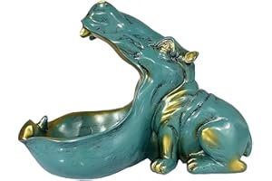 JHIALG Hippo Fruit Plate, Key Bowl for Hallways Hippo Candy Dish Wide Mouth Resin Funny Candy Dish Multi-Functional Decorative Bowl for Remote Controls Keys Cell Phones Candies