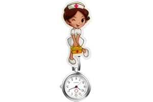 Silverora 1-5PCS Cartoon Krankenschwesteruhr Fob-Uhr Quarzuhr Nurse Watch Schwesteruhr Clip-on Taschenuhren für Arzt Medizinische Uhr Sanitäter Geschenk
