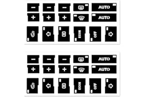 JNNJ 2 Piezas Coche Central Control Botón Pegatinas, Pegatinas Botón Aire Acondicionado A/C, Acondicionado Salpicadero Botón Autoadhesivo Pegatinas, para Automóvil(A4 A6 B6 B7 Botón)