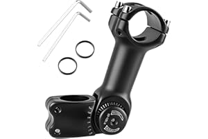TRIWONDER Potence de Vélo Réglable 0-60 Degrés 25,4 mm 31,8 mm Potence VTT Tige de Guidon Riser pour Vélo de Route Montagne BMX 1-1/8"