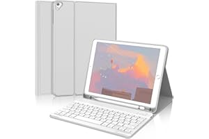 IVEOPPE Tastiera iPad 6 Generazione 9.7", Cover Custodia Tastiera Italiano Bluetooth staccabile per iPad 5/Pro 9.7/Air 2/Air 1, Grigio chiaro