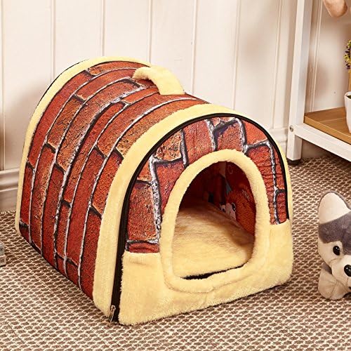 If the detachable winter cat Mongolia bag house Tactic small dog golden puppy pet nest nest round general,Retro wall tile,M:45*35*35cm