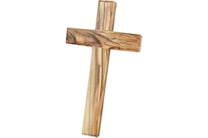 MaMeMi WANDKREUZ aus OLIVENHOLZ – 15 x 9 cm – Handgefertigtes HOLZKREUZ aus BETHLEHEM mit Wandhalterung – Christliches KRUZIFIX aus dem HEILIGEN LAND Markenqualität