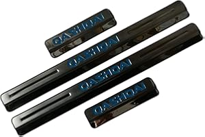 EAGLEG Car Stainless Steel Door Sill Plates for NIS-san Qashqai J10 J11 J12 2016 2017 2018 2019 2020 2021 2022 Tuning Accessories 4 Pieces Car Scuff Plate Door Sill Stickers, Blue