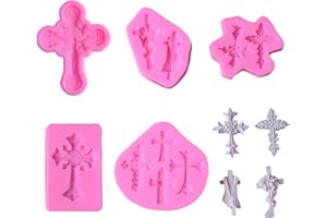 FLOATDREAM 5 Pezzi Stampo per Torta Fondente a Forma di Croce, Stampo in Pasta di Silicone per Dolci, Pane, Mousse, Gelatine (Rosa)