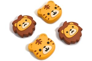 JINGDU Capuchon de Joycon pour Nintendo Switch,Prises de Pouce Caps en Silicone pour Switch Joystick,4Pcs Kit Thumb Grip Caps for Switch/Switch OLED/Switch Lite,Lion