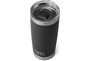 YETI Rambler Tumbler, Vacuum Insulated Stainless Steel Tumbler with Magslider Lid, Black, 20 oz (591 ml)