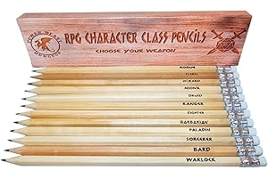 POWER BEAST Dungeon 12 Character Class Pencils for Dungeons and Dragons, D&D, Dungeon Master Gift, Dragones y Mazmorras, DND, D&D 5e, Pathfinder, Role Playing Games.