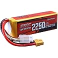 SUNPADOW 3S Rechargeable Lipo Battery 2250mAh 11.1V 60C with XT60 Plug for RC Drone Airplane Quadcopter Helicopter FPV