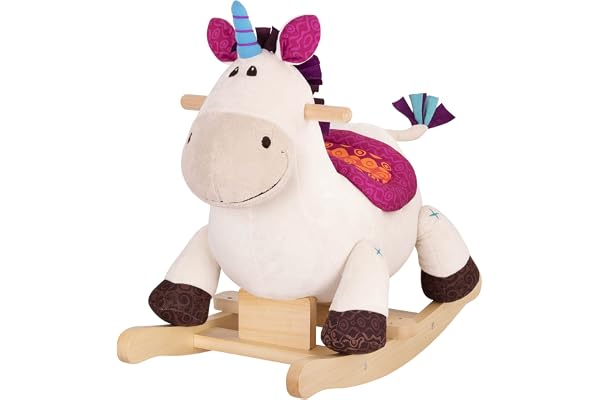 B. Toys - Rodeo Rocker - Dilly-Dally - Fauteuil à Bascule Licorne - Jouet à Bascule Licorne - Manège en Bois - Jouet Classique pour Enfants en Bas âge - 18 Mois et +