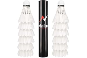 Nalax Badminton Birdie,12-Pack Professional Duck Feather Badminton Shuttlecocks Feather Ball With Great Durability Stability and Balance,Suitable for Professional Training Or Family Outdoor Sports