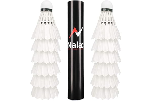 Nalax Volants de badminton Birdie, badminton avec une grande durabilité, stabilité et équilibre, adaptés pour l'entraînement professionnel ou les sports de plein air en famille