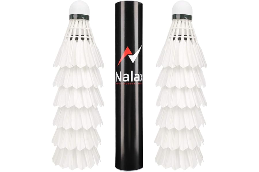 Nalax Badminton Birdie,12-Pack Professional Duck Feather Badminton Shuttlecocks Feather Ball With Great Durability Stability and Balance,Suitable for Professional Training Or Family Outdoor Sports