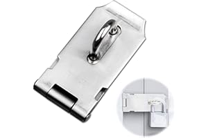 DURDIIY Acero Inoxidable Aldabas para Candados Placas de Bloqueo Engrosadas Cierre de Candado con Tornillos Moda versátil Accesorios de Seguridad de Puertas y Ventanas Impermeables y Oxidados (3-inch)