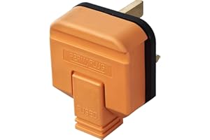 SWITCH PRO Heavy-Duty 13 Amp UK 3-Pin Plug (Orange) Rewireable, Heat-Resistant & Durable Mains Power Plug BS1363 Certified ,Electrical Plug for Home, Workshop & Industrial Use,3 pin plug uk,13 amp plug uk