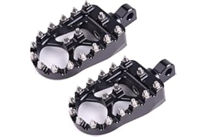 Auzkong Estriberas de Reposapiés de Motocicleta Pie Ancho Ajustable para Dyna Sportster Bobber MX (360°) Negro
