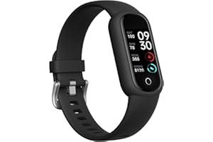 TOOBUR Fitness Tracker mit schrittzähler Fitnessuhr mit Wasserdicht Pulsuhr mit Herzfrequenz Schlaftracker Pulsmesser Sportuhr mit 14 Sportmodi Armband Damen Herren Android iOS Kompatibel, Schwarz