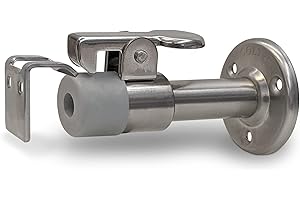 TEILEMAGNET Türstopper Türhalter mit Fanghaken zum Festhalten aus Edelstahl | Robust und Sicher | einfache Wandmontage | inkl. Befestigungsmaterial | Torfeststeller Torstopper Türpuffer