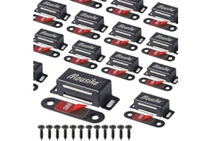 Mousike Imanes magnéticos para puerta de armario,puerta de acero inoxidable, para cocina, baño, armario, clóset, cierre de puerta de gabinete o cajón(16 piezas en negro)