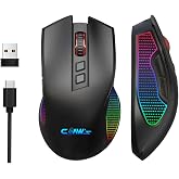 Claw's Crossfire Air Kablosuz 10000 Dpi Pixart PMW3325 Sens&ouml;r Makro Yazılımlı Chromatic RGB Kablosuz Gaming Mouse - Siyah