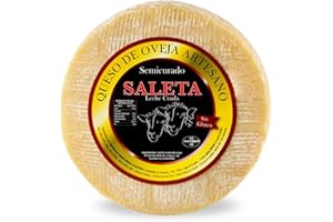 Amaisso® Queso Semicurado Entero de oveja Gourmet (2,3 Kg) | Elaboracion Artesana Tipo Queso manchego | Quesos de leche de oveja Saleta | Caja Gourmet para regalar