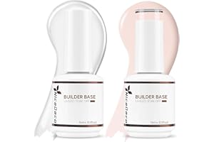 Nicedeco Gel Uñas Constructor Esmaltes Semipermanentes Para Uñas Sin crueldad UV/LED Soak-Off Colores Vibrantes y Duraderos Vegano 2 x 15ML SET 7