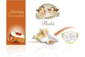 AROMATASTE Dragées au goût de Babà Rhum aux Amande Recouvert de Chocolat Blanc 500g (90 Unités)