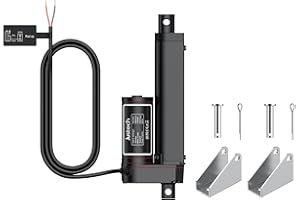 Justech Actuador Lineal 1500N 100mm Motor de Actuador Lineal 12V DC Eléctrico IP54 Clase de Protección con Soportes de Motor Actuador de Movimiento Lineal para Abreleta Cama Eléctrcas