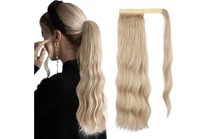 Hästsvans hårdel, lång vågig Wrap runt ponytail förlängning | Syntetisk klämma i hårstycke fläta hårförlängningar för kvinnor