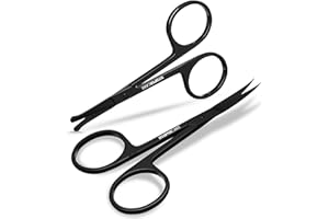 Utopia Care Ciseaux à sourcils professionnels en acier inoxydable pour homme et femme, ciseaux pour poils de nez, moustache, barbe, cils, oreilles, noir