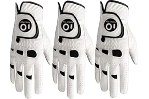 ‎FINGER TEN FINGER TEN Golfhandschuh Herren Linke Hand Rechte Mit Ball Marker 2 Stück oder 3 Stück Not Paar Allwetter Leder Griff Golf Handschuh Links Rechts Golfhandschuh Männer Golfer Handschuh