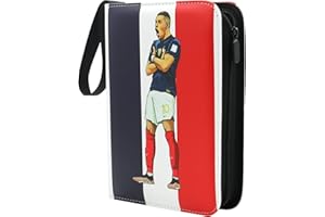YCWIN Fußball Sammelkarten Album mit 50 Herausnehmbaren Hüllen für 400 Karten, Fussball Karten Sammelheft, 4 Pocket Karten Sammelalbum mit Reißverschluss, Sport Karten Ordner, 3 Ringe Karten Mappe