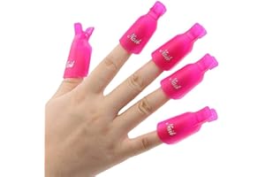 IME Nagellackentferner Clips Set, Nails Art Gel Cap Einweichen Clip UV Maniküre Tränken Weg Nagel-Clips Gel Polish Entferner Wrap Tool Roserot 10 Stk