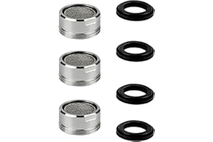 Acual Strahlregler M24, 3 Stück Wasserhahn Sieb,Sieb Wasserhahn Aufsatz Einsatz mit Edelstahlfilter, Perlatoren für wasserhähne mit 4 Dichtung, für Wasserhähne