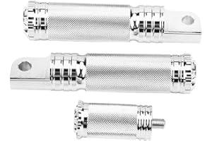 ‎DUOKON abtools paar cnc fussrasten,Motorrad Fußraste - Duokon Motorrad Fußraste, Paar RFootrest Aluminium R/L Schaltrasten Fußschaltpedale Rutschfeste Fußraste (Chrom)
