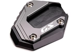 ZEXDDI Fit For B&MW F800GS F900GS F850GS F750GS ADVENTURE Kickstand Plate Motorcycle CNC Side Stand Extension Pad F850 GS Adventure F 750 850 GSA F 900 GS ADV (Grey)