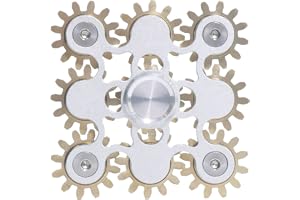 DMaos Fidget Spinner, Figity Toy, 9 växlar Linkage slät metall mässing rostfritt stål med stabilt lager, hållbar mekanik Romoveable, guld Figit Toy för vuxna barn