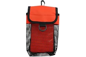 P Prettyia Heavy Duty Dive Finger Spool Reel & SMB Safety Marker Buoy Mesh Gear Bag Carrier Pouch & Swivel Clip for Scuba Diving Snorkeling - Orange