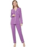 INNERSY Ensemble de Pyjama Femme Vêtements de Nuit Boutonné à Manches Longues