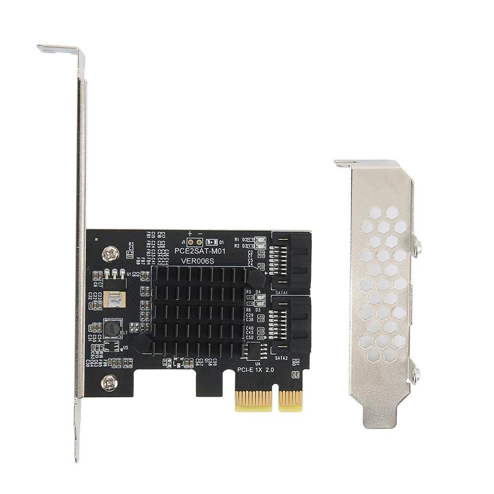 PCI-E to 2-Port SATA 3.0 Expansion Card Plug and Play on Windows PCI Express SATA Adapter Support AHCI1.0 IDE Mode, Support Hot Plugging