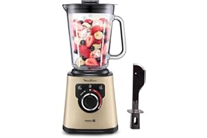 Moulinex Perfect Mix , Batidora de vaso 1200 W, cuchillas Powelix de alta eficiencia, capacidad 2 L, sistema de refrigeración, ideal para batidos, licuados y mocktails, tritura hielo, autoclean LM871A