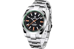 LACZ DENTON BENYAR automatyczne zegarki męskie, luksusowe, wodoodporne, biznesowe, mechaniczne, hołd dla mężczyzn, bransoletka ze stali nierdzewnej, 5176 Czarny, Klasyczny