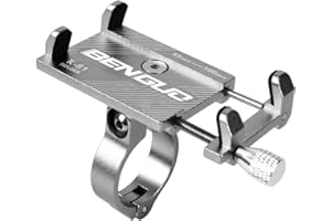 SCHIMER Uchwyt rowerowy na telefon komórkowy, obracany o 360 stopni, uniwersalny metalowy uchwyt na telefon komórkowy do roweru, motocykla, do telefonów komórkowych o przekątnej 3,5" do 6,5" i GPS